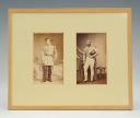 TWO PHOTO CARDS OF OFFICERS OF THE CENT-GUARDS, Second Empire. 28090