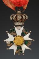 CROIX DE CHEVALIER DE LA LÉGION D'HONNEUR, 1815-1830, fabrication de luxe avec brillants sur la couronne, Seconde Restauration. 30395