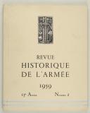 REVUE HISTORIQUE DE L'ARMÉE, N° 2, 15ème année, 1959.