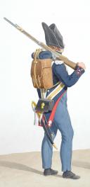 Photo 2 : 1819. Gendarmerie Royale des Départements. Gendarme à Pied en petite tenue, Brigadier à Pied en petite tenue.