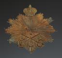 Photo 2 : PLAQUE DE GIBERNE DES GARDES DE LA PORTE DE LA MAISON MILITAIRE DU ROI, modèle 1814, Restauration. 33830