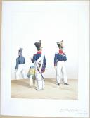 1830. Compagnies de Fusiliers Sédentaires. Fusilier, Tambour, Capitaine en Second ayant été Chef de Bataillon