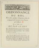 Photo 1 : ORDONNANCE DU ROI, pour faire quelques changemens dans la compagnie des Gardes de la Prévôté de l'Hôtel. Du 20 juillet 1780. 4 pages