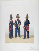 1828. Garde Royale. Artillerie à Pied. Tambour, Artificier, Sergent-Major.