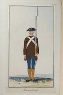 Photo 1 : Nicolas Hoffmann, Régiment d'Infanterie Provincial Corse, au règlement de 1786.