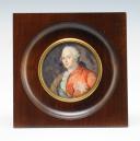 KING LOUIS XV: Miniature portrait monogrammed "M M", Late 20th century. 30144-2