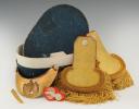 ENSEMBLE DE CAPITAINE DE LA GARDE NATIONALE : ÉPAULETTES, HAUSSE-COL ET GRENADES D'UNIFORME, Monarchie de Juillet. 33549