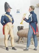Photo 2 : 1819. Gendarmerie Royale des Départements. Gendarme en tenue d'été, Trompette en petite tenue.