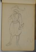 Photo 3 : LUCIEN ROUSSELOT : LOT DE QUATRE CARNETS DE DESSINS ET CROQUIS AU CRAYON DE PAPIER,  Première moitié du XXème siècle. 33380