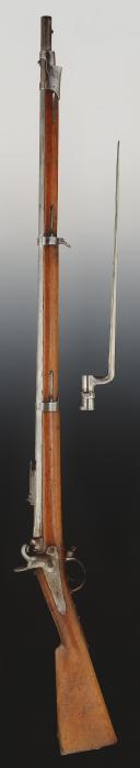 Photo 8 : FUSIL D'INFANTERIE BELGE EN USAGE DANS LES RÉGIMENTS DE TIRAILLEURS FRANCO-BELGES DE L’ARMÉE PONTIFICALE, modèle 1854, Second Empire. 33004R