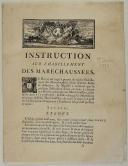 Photo 1 : INSTRUCTION sur l'habillement des Maréchaussées. 19 juin 1772. 7 pages