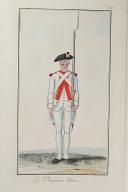 Photo 1 : Nicolas Hoffmann, Régiment d'Infanterie (Artois), au règlement de 1786.