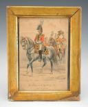 Photo 1 : TITEUX EUGÈNE - CAPTAIN LIEUTENANT OF THE KING'S GUARD GENDARMERIE, 1814: color engraving. 31179