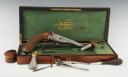 PISTOLET GASTINNE RENETTE À BLOC TOMBANT, PRÉSENTÉ DANS SON COFFRET D'ORIGINE, Second Empire. 33598