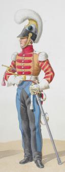 Photo 2 : 1818. Cuirassiers. Officier, Trompette (5e Régiment - de Condé).