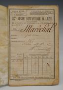 Photo 2 : LIVRET MILITAIRE DE MARÉCHAL JULES SIVÈRE, 27ème régiment d'Infanterie de Ligne. 18900-4