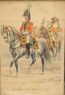 Photo 2 : TITEUX EUGÈNE - CAPTAIN LIEUTENANT OF THE KING'S GUARD GENDARMERIE, 1814: color engraving. 31179