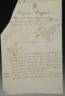 Photo 3 : 4ème Régiment d'Infanterie de ligne. DEUX LETTRES SIGNÉES PAR LES MAJORS DUDIT RÉGIMENT, l'une à Strasbourg le 24 juillet 1806 (Major Auguste Bigarré), la seconde à Nancy le 10 octobre 1811. 18909-31