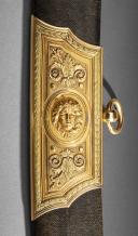 Photo 9 : Gold sabre by the Austrian cutler Kolbe with the cipher of Emperor Napoleon, First Empire, circa 1810. PHILIPPE MISSILLIER COLLECTION, Giquello auction house, Drouot - rooms 5-6, March 6 & 7, 2025.