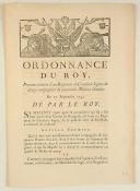 Photo 1 : ORDONNANCE DU ROY, portant création d'un Régiment de Cavalerie légère, de douze compagnies de cinquante Maîtres chacune. Du 27 septembre 1743. 4 pages