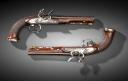 Photo 3 : Paire de pistolets à silex commandée par l’Empereur Napoléon Ier pour son usage personnel à l’arquebusier Lepage, Premier Empire, 1811-1814. COLLECTION PHILIPPE MISSILLIER, Étude Giquello, Drouot - salles 5-6, les 6 & 7 mars 2025