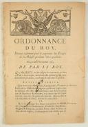 ORDONNANCE DU ROY, portant règlement pour le payement des Troupes de Sa Majesté pendant l'hiver prochain. Du premier novembre 1743. 54 pages.