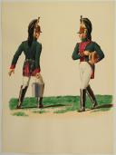 Photo 1 : ROUSSELOT Lucien AQUARELLE ORIGINALE, DRAGONS, RÉGLEMENT DE 1812 PAR BARDIN.