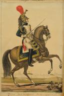 MARTINET, OFFICIER DES DRAGONS DE LA GARDE 1812 : Gravure couleurs, Premier Empire.