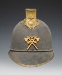 Photo 1 : CASQUETTE DE FEU, ou CASQUE D'INCENDIE EN TÔLE, Second Empire. 24505