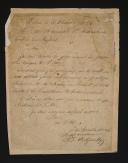 HANDWRITTEN LETTER SIGNED BY BARON DES GENETTES TO HIS MAJESTY ALEXANDER I, to request his benevolence, Wilna, December 12, 1812. 18906-51