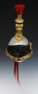 Photo 2 : CASQUE DE TROMPETTE DU 4ème RÉGIMENT DE CUIRASSIERS, modèle 1858, Second Empire. 27041-1