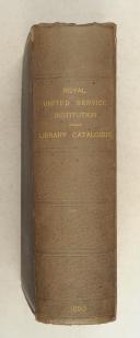 Photo 1 : CATALOGUE of the library of the Royal united Service Institution. 