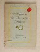 Photo 1 : HISTORIQUE du 5e régiment de Chasseurs d'Afrique de 1887 à 1940.  