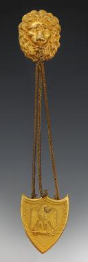 GARNITURES DE GIBERNE D'OFFICIER DE CAVALERIE LÉGÈRE, modèle 1854, Second Empire. 34580-2