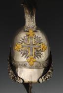 Photo 3 : CASQUE DE LA SECONDE COMPAGNIE DE MOUSQUETAIRES DE LA MAISON MILITAIRE DU ROI, DIT MOUSQUETAIRES NOIRS, modèle 1814, Restauration. 29237