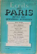 Écrits de Paris - Revue des questions actuelles, Juin 1954.