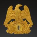 Officer's shako plate of the 1st Marine Infantry Regiment, model 1856, Second Empire. 34581-4.