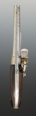 Photo 3 : PISTOLET DE CAVALERIE À SILEX, modèle 1777 dit « à coffre », premier type, Ancienne Monarchie. 29575R
