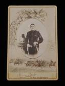 LARGE BUSINESS CARD PHOTO: DRAGON OF THE 26th REGIMENT, Third Republic. 27873-10