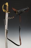 LIGHT CAVALRY OFFICER'S SABER, model 1822, Second Empire, complete with strap and belt. 27059-1