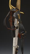 Photo 3 : LIGHT CAVALRY OFFICER'S SABER, model 1822, Second Empire, complete with strap and belt. 27059-1