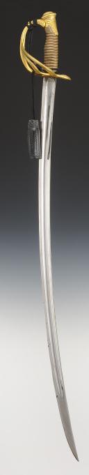 Photo 4 : LIGHT CAVALRY OFFICER'S SABER, model 1822, Second Empire, complete with strap and belt. 27059-1