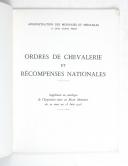 Photo 7 : ORDRES DE CHEVALERIE ET RÉCOMPENSES NATIONALES. exposition au Musée Monétaire 20 mars-30 Mai 1956.
