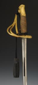 Photo 9 : LIGHT CAVALRY OFFICER'S SABER, model 1822, Second Empire, complete with strap and belt. 27059-1