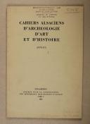 Photo 1 : Cahiers alsaciens d'Archéologie d'art et d'Histoire 