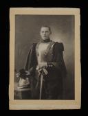 LARGE BUSINESS CARD PHOTO: CORPORAL OF THE 4th REGIMENT OF CUIRASSIERS, Third Republic. 27873-11