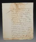 Corps Royal de la Marine. LETTRE SIGNÉE D'HARCOURT ADRESSÉE À M. DE CAUX : DÉSERTION DU SERGENT VASSE, 2ème Bataillon du Régiment de Dillon, le 4 janvier 1778. 18902-22