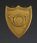 PLAQUE DE BANDEROLE DE GIBERNE D'OFFICIER DE CHASSEURS À CHEVAL, Second Empire. 33828