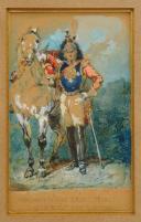 Photo 2 : LAMI F. - MOUSQUETAIRE DE LA 1ère COMPAGNIE, Restauration : gouache aquarellée. 31158