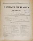 MALO (charles) - " Les Archives Militaires " - Revue trimestrielle - Numéro 1 - 1912